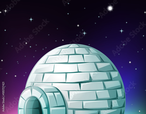 Igloo at night time