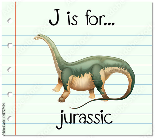 Flashcard letter J is for jurassic