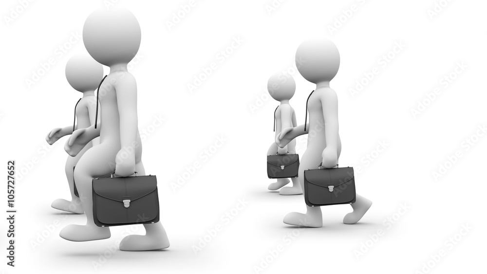 The Businessman. 3D character with tie and briefcase. People series. With an alpha matte. The Businessman. 3D character with tie and briefcase. People series. With an alpha matte.