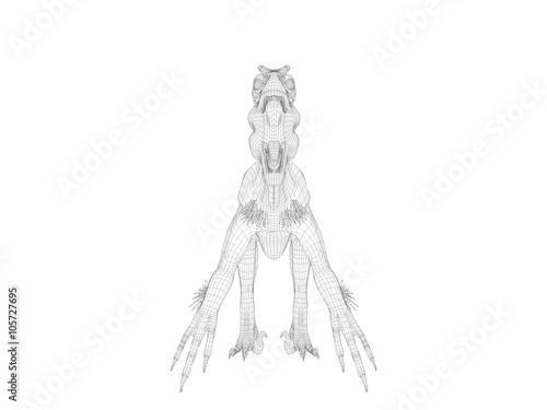 Wallpaper Mural 3d wireframe dinosaur Torontodigital.ca