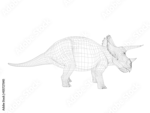 3d wireframe dinosaur © Archmotion.net