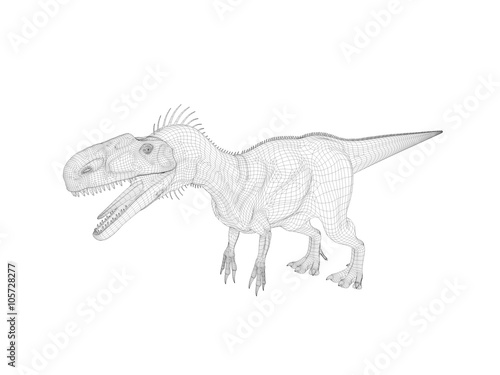 3d wireframe dinosaur