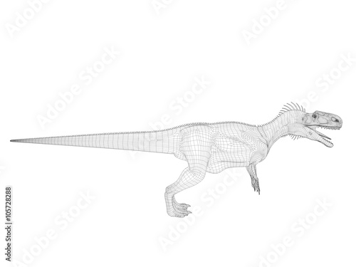 3d wireframe dinosaur