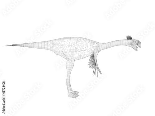 3d wireframe dinosaur