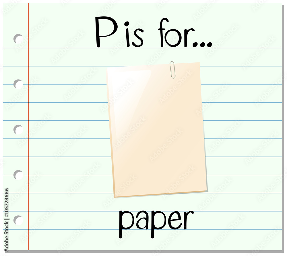 Flashcard letter P is for paper Stock Vector | Adobe Stock