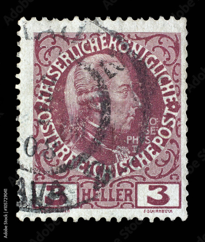 Stamp printed in the Austria shows Joseph II, Emperor of Austria, circa 1913