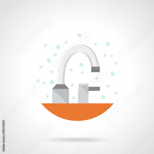 Water tap flat color vector icon