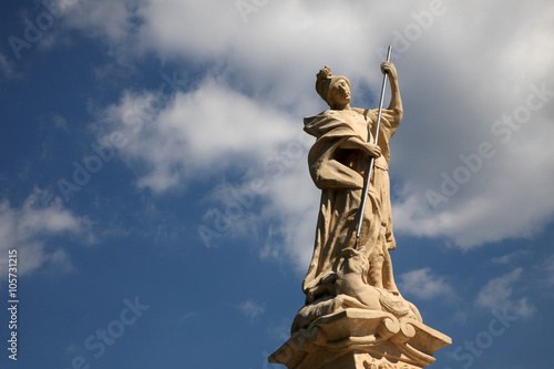 Saint George statue in front of the Cathedral of St. Teresa of Avila in Bjelovar  Croatia