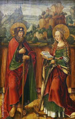 Jacob Cornelisz van Oostsanen: St. James Elder and Catherine of Alexandria, Old Masters Collection, Croatian Academy of Sciencesin Zagreb, Croatia