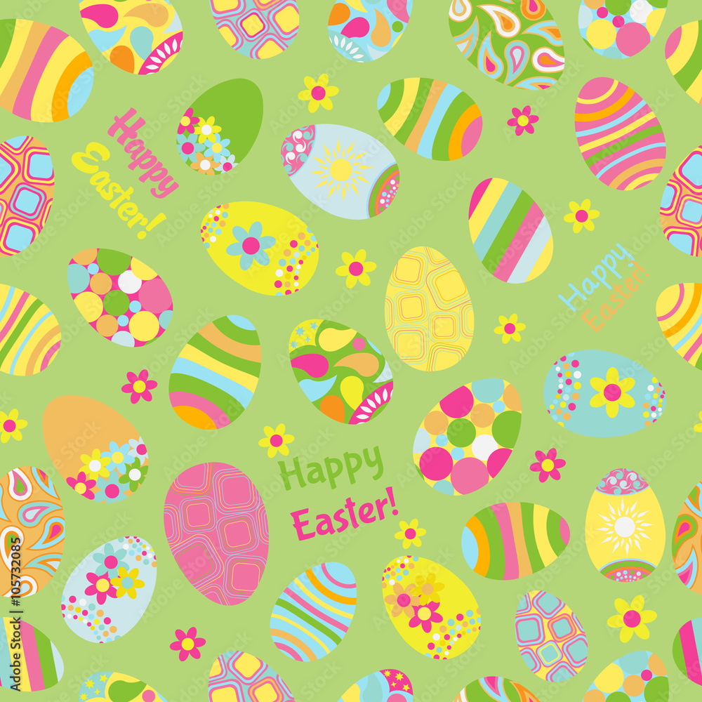 Seamless multicolored pattern of Easter eggs Seamless multicolored pattern of Easter eggs