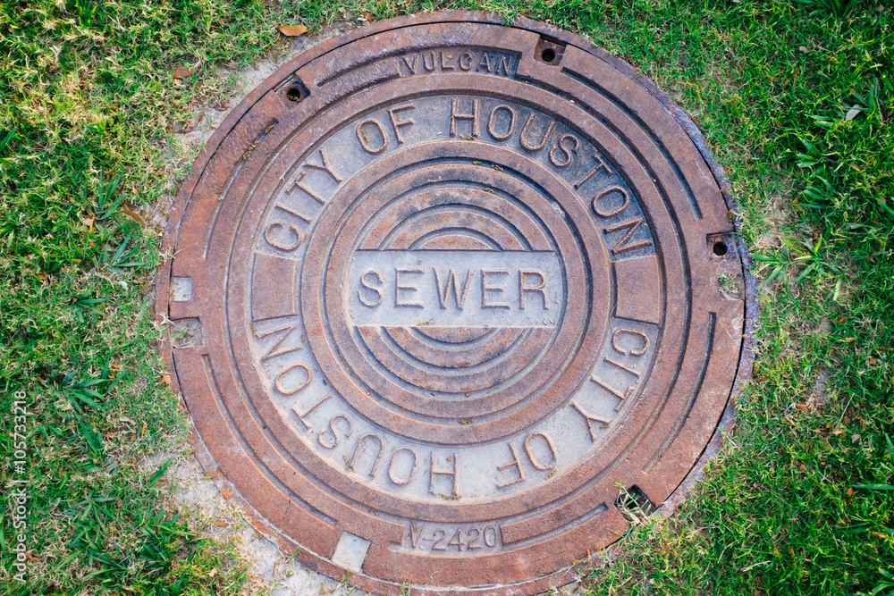Manhole sewer cover of City of Houston