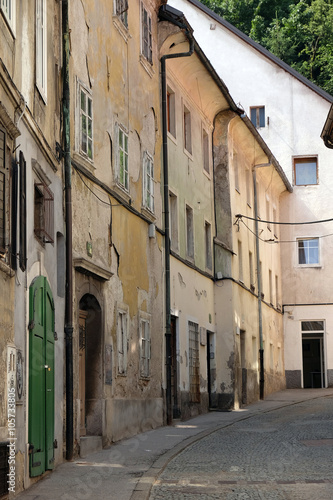 Street in the old city center of Ljubljana  Slovenia