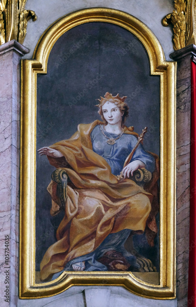 Saint, painting in the St Nicholas Cathedral in Ljubljana, Slovenia Saint, painting in the St Nicholas Cathedral in Ljubljana, Slovenia