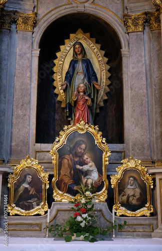 Altar of the Virgin Mary in the St Nicholas Cathedral in Ljubljana, Slovenia 