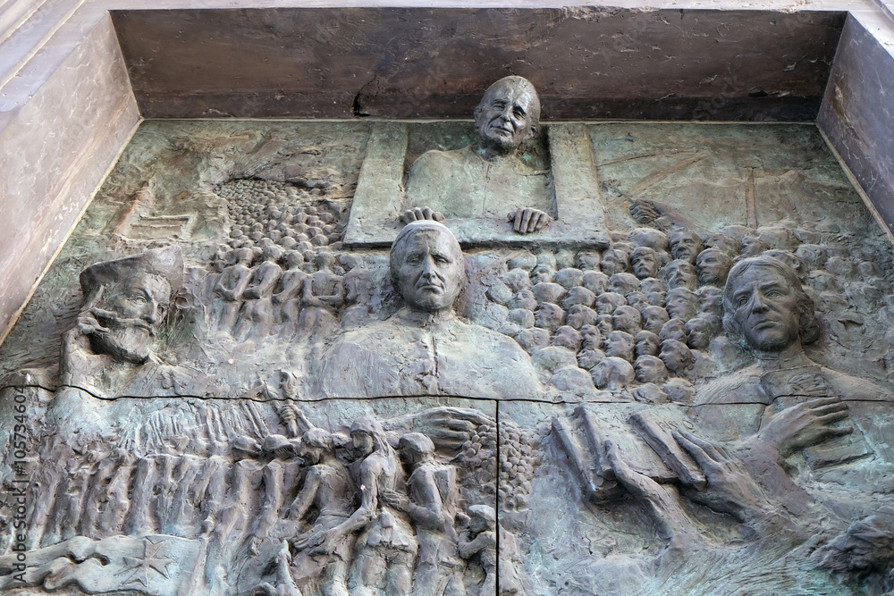 Bronze door on the Cathedral of St Nicholas in the Ljubljana, Slovenia Bronze door on the Cathedral of St Nicholas in the Ljubljana, Slovenia