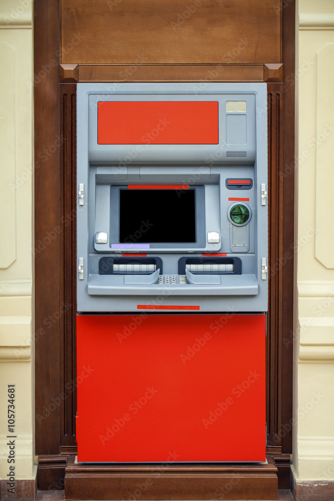 The ATM in the mall without people The ATM in the mall without people