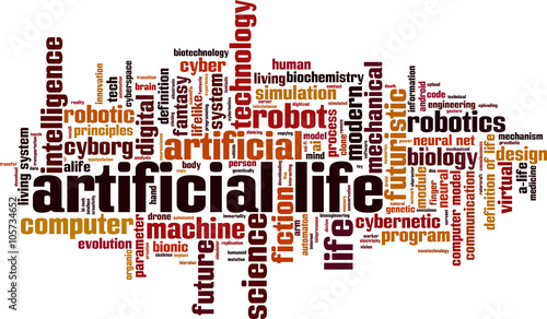 Artificial life word cloud concept. Vector illustration