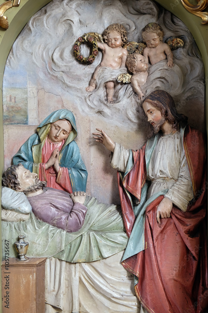Death of Saint Joseph, altar in the Basilica of the Sacred Heart of Jesus in Zagreb, Croatia