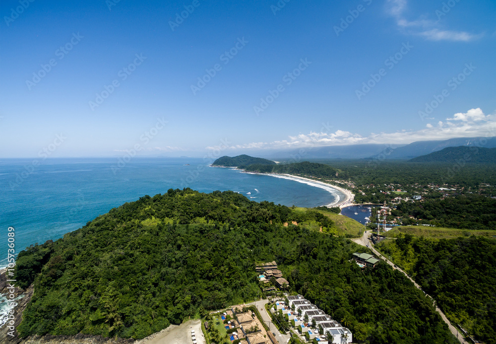 Aerial View of Sao Sebastiao Beaches, Brazil