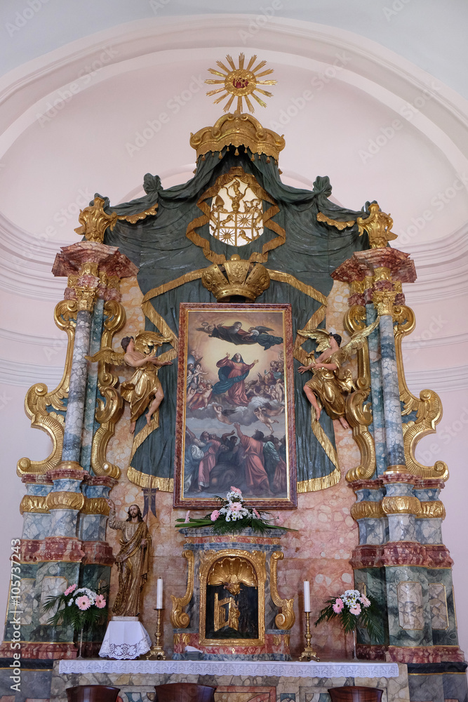 Altar in the Church of the Assumption of the Virgin Mary in Pakrac, Croatia 