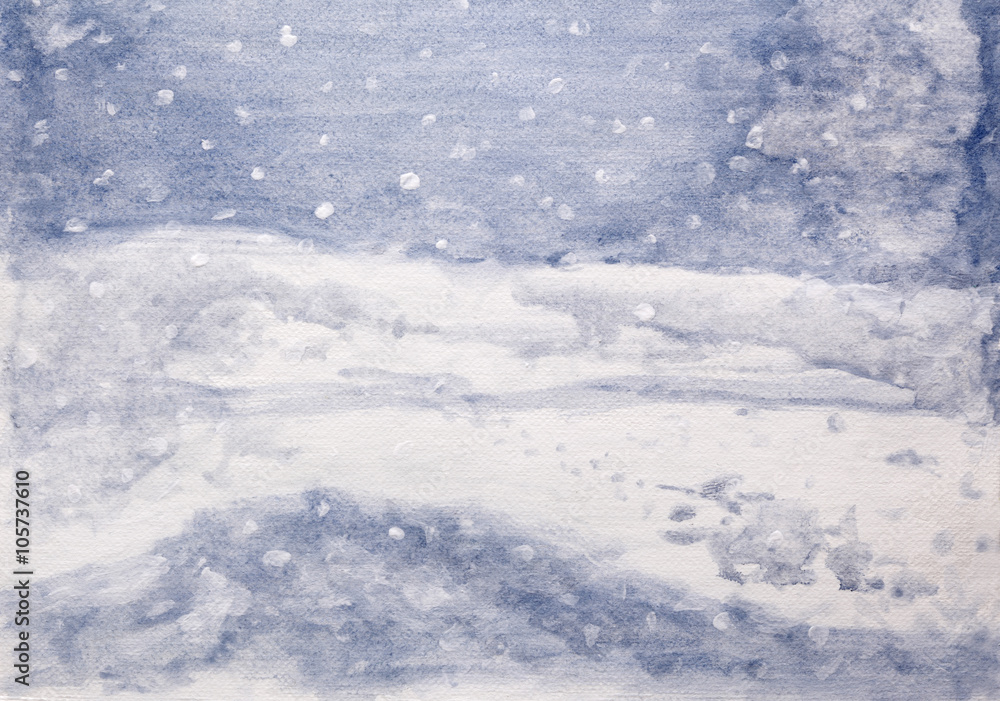 Painted winter landscape