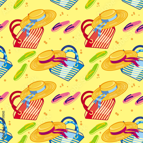 Seamless pattern with deckchair