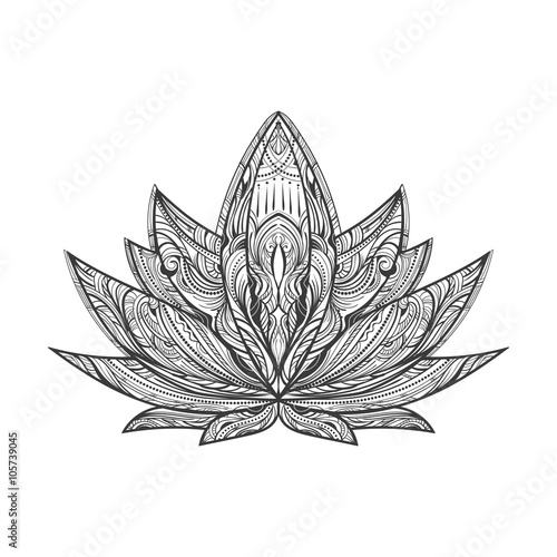 lotos tattoo vector