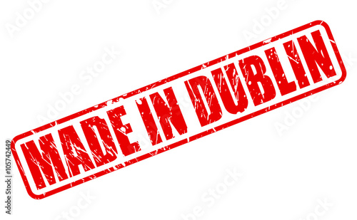MADE IN DUBLIN RED STAMP TEXT