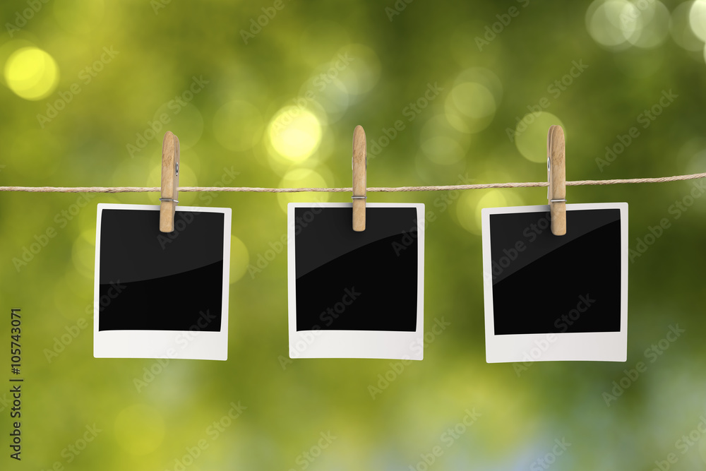 three blank photo paper three blank photo paper