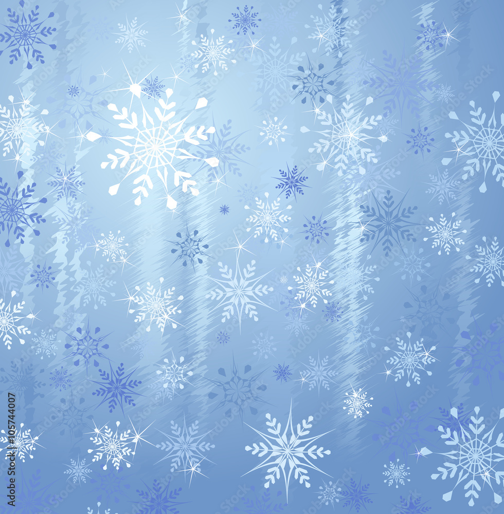 Background with Snowflakes and Ice Background with Snowflakes and Ice