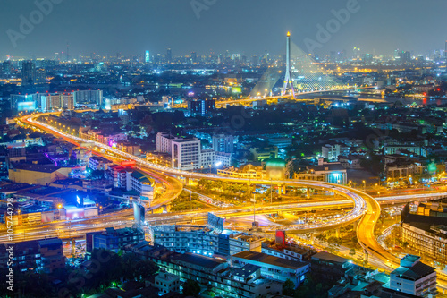 Bangkok Expressway and highway top view, Thailand © Southtownboy Studio