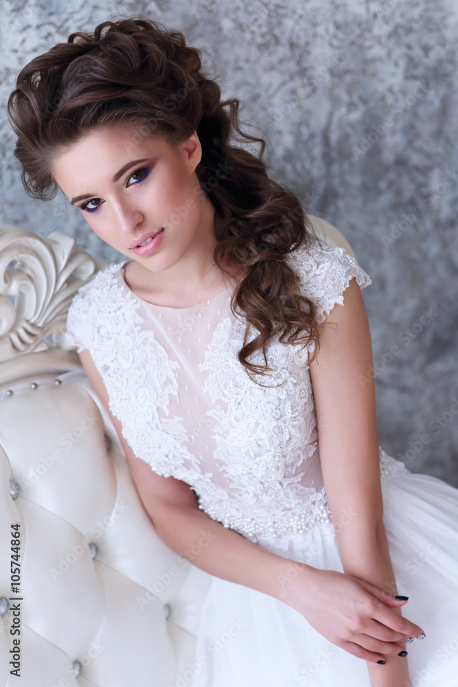 Closeup portrait of young gorgeous bride Closeup portrait of young gorgeous bride
