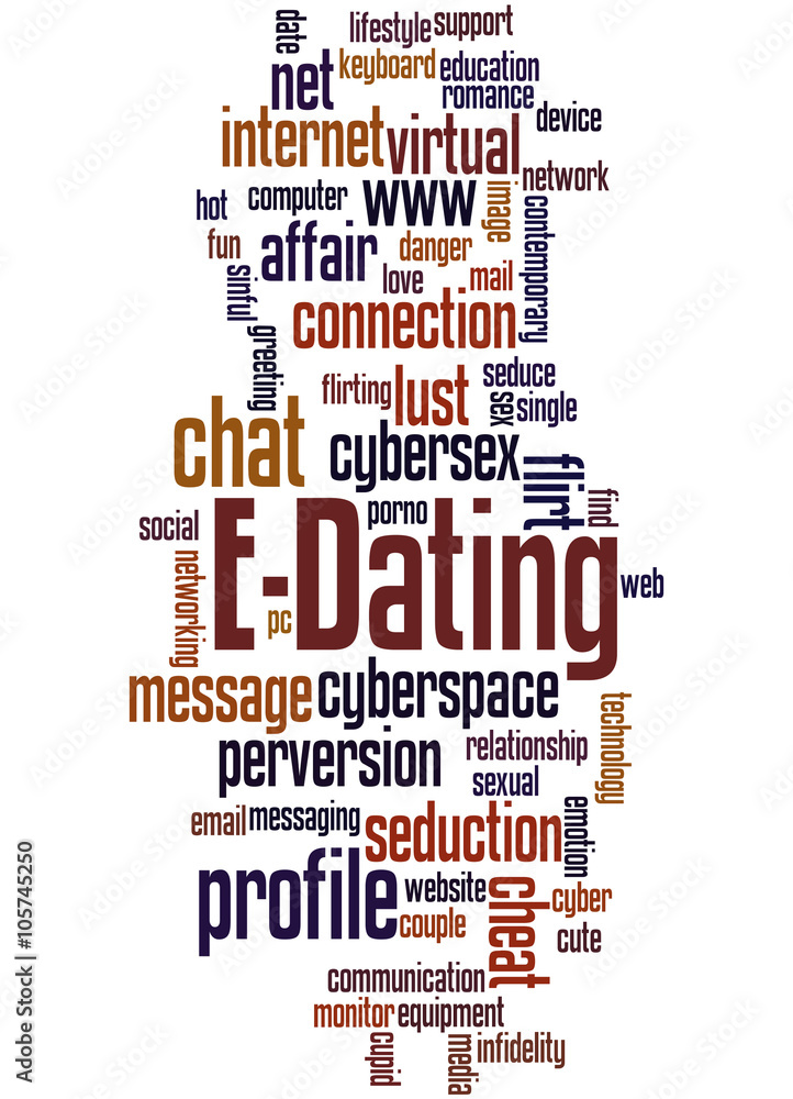 Obraz premium E-Dating, word cloud concept 2