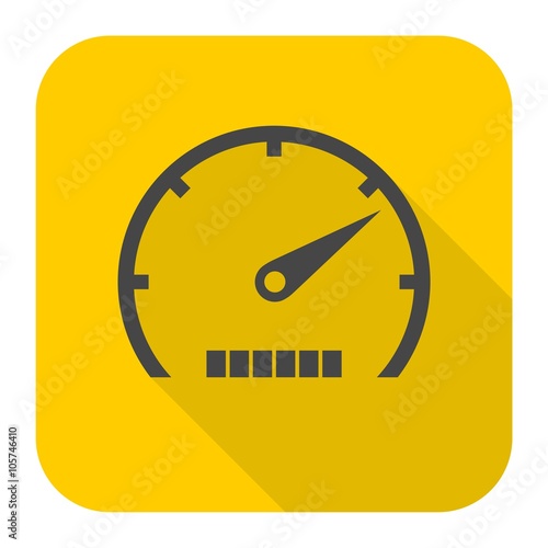 Speedometer icon with long shadow