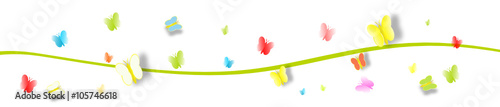 Schmetterling Bunt Welle Reihe Band Banner
