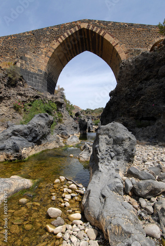 Front view of the "ponte dei saraceni", an ancient medieval brid