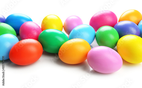 Colorful Easter eggs on white background © Africa Studio