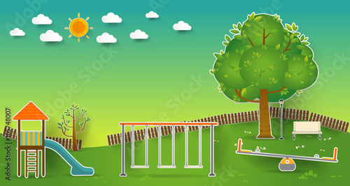 Kids playground. Vector illustration.