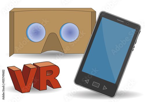 vr cardboard glasses with mobile phone