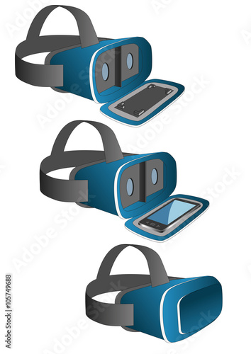 vr headset in blue
