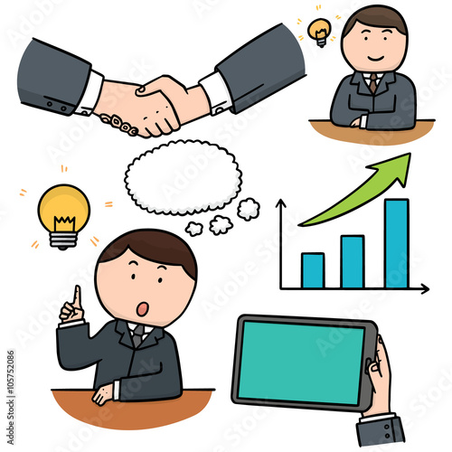 vector set of business icon
