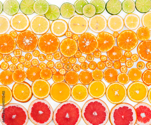 Fruit citrus background. Top view.