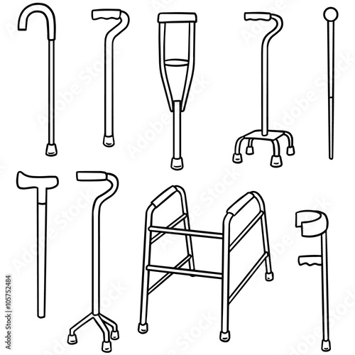 vector set of walking stick