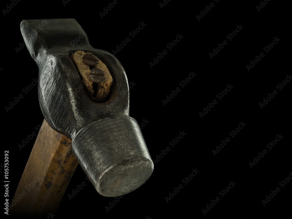 Close-up of an old hammer