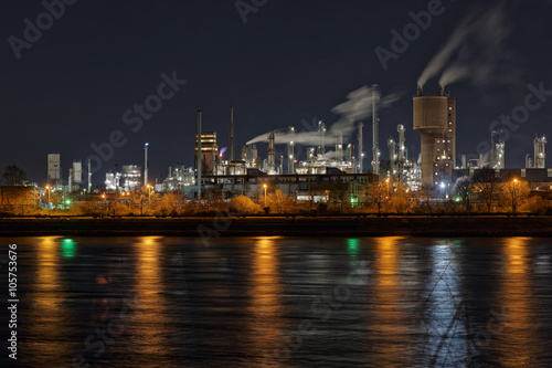 Single-Shot HDR of an industry landscape of Ludwigshafen as seen from Mannheim at the opposite side of the river Rhine in Germany.