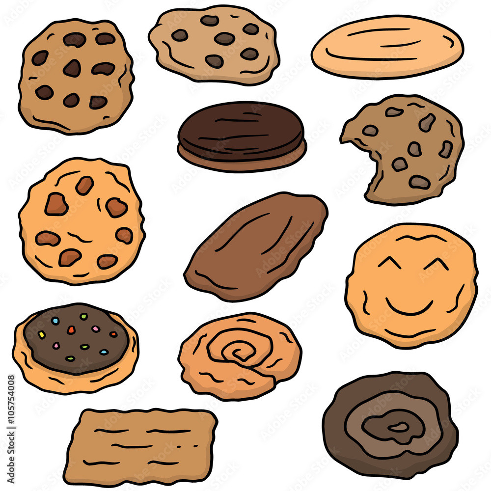 vector set of cookies vector set of cookies