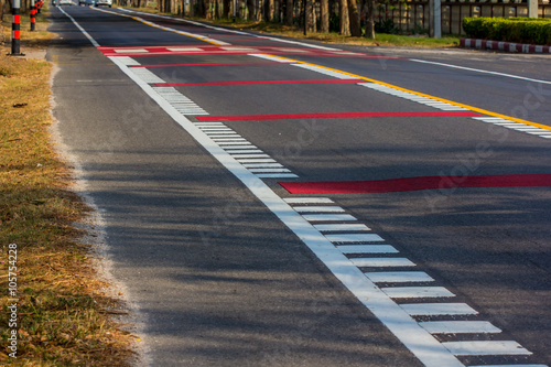 line warning on the road traffic texture background