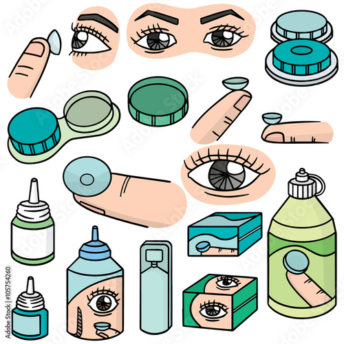 vector set of contact lenses