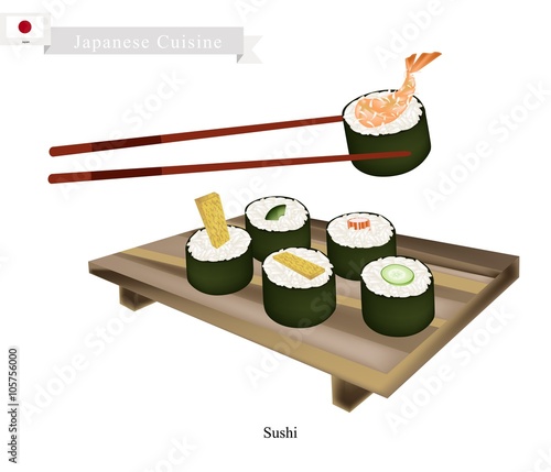 Japanese Nori Roll, A Popular Dish in Japan