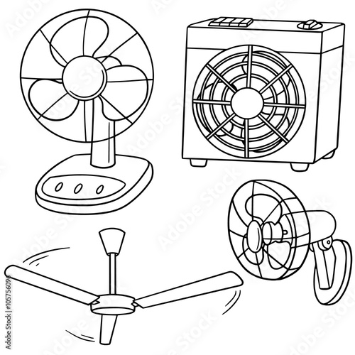vector set of fan